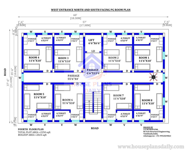 Hostel Plan | Hostel Floor Plan | Hostel Building Plan