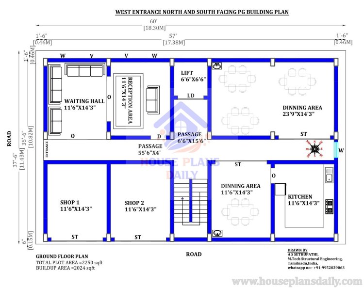 Hostel Plan | Hostel Floor Plan | Hostel Building Plan