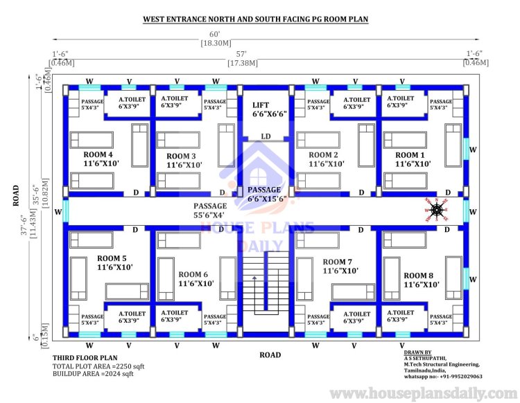 Hostel Plan | Hostel Floor Plan | Hostel Building Plan