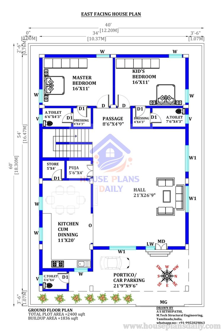 East Facing House | 4BHK House | Duplex Home