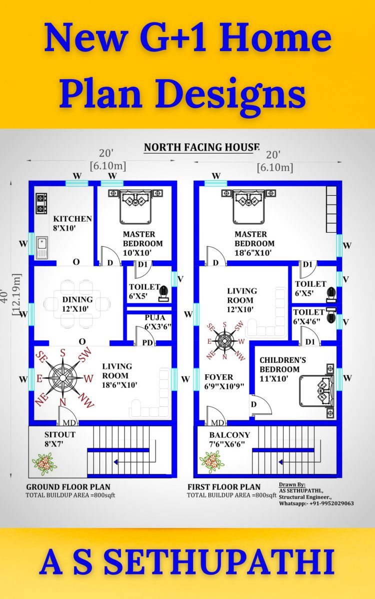 New G+1 Home Plan Designs| House plans PDF Book