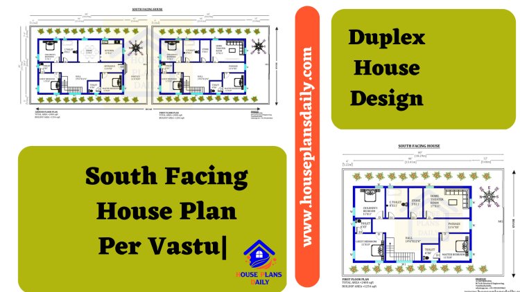 South Facing House Plan Per Vastu | Duplex House Design
