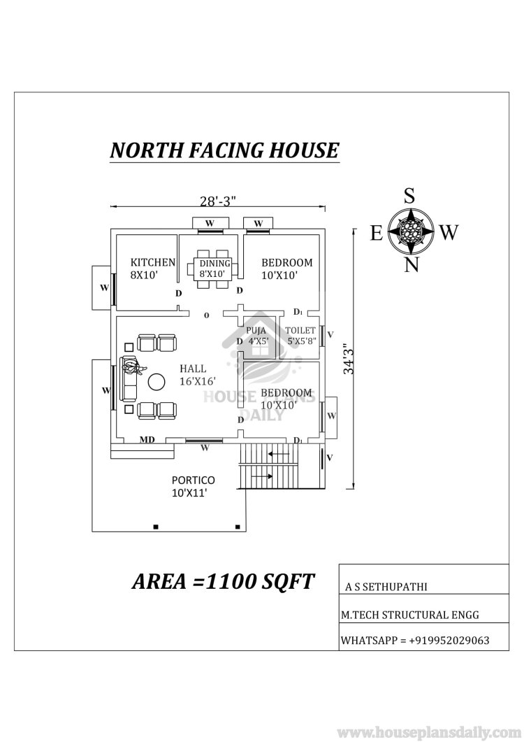 2bhk Plan as Per Vastu | 2bhk Home Design | Home Plans 2bhk