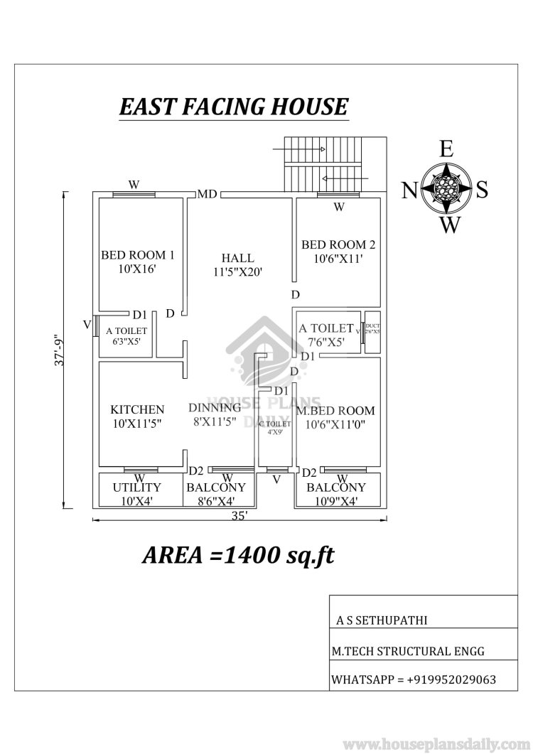 East Facing Home Design | East Vastu Plan