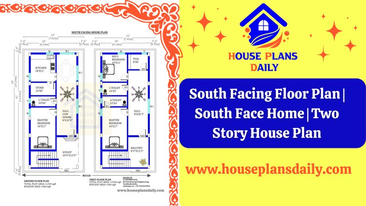 South Facing Floor Plan | South Face Home | Two Story House Plan