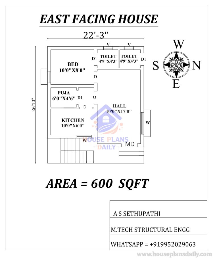 3bhk House Plan 20x30