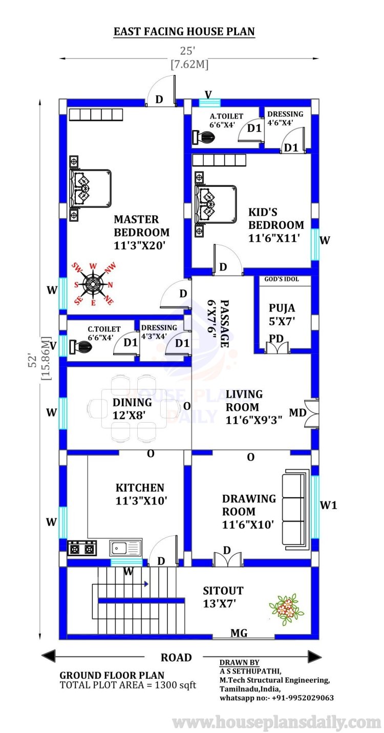 east face house plans