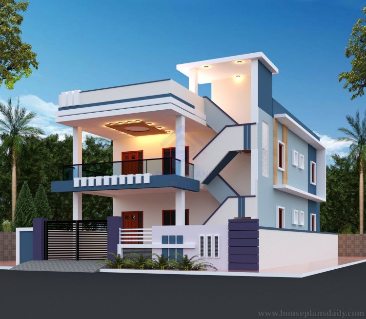 house elevation design double floo