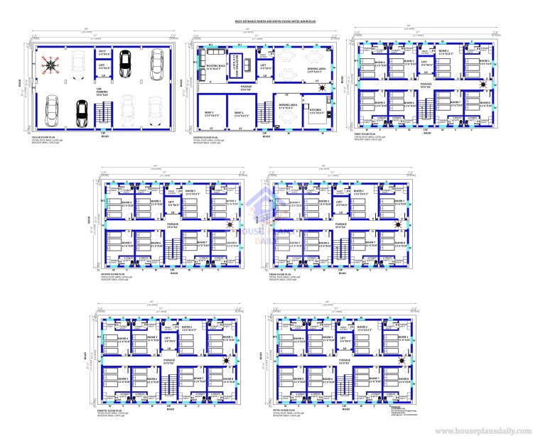 Hostel | Hostel Plans Design | Hostel Building Elevation