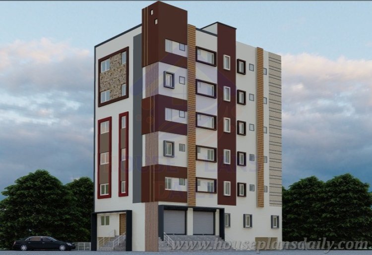 hostel building elevation design