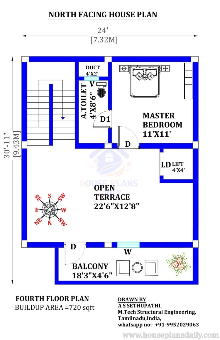 House Plans North Facing | 1bhk Home Design | G+5 Ghar Ka Naksha