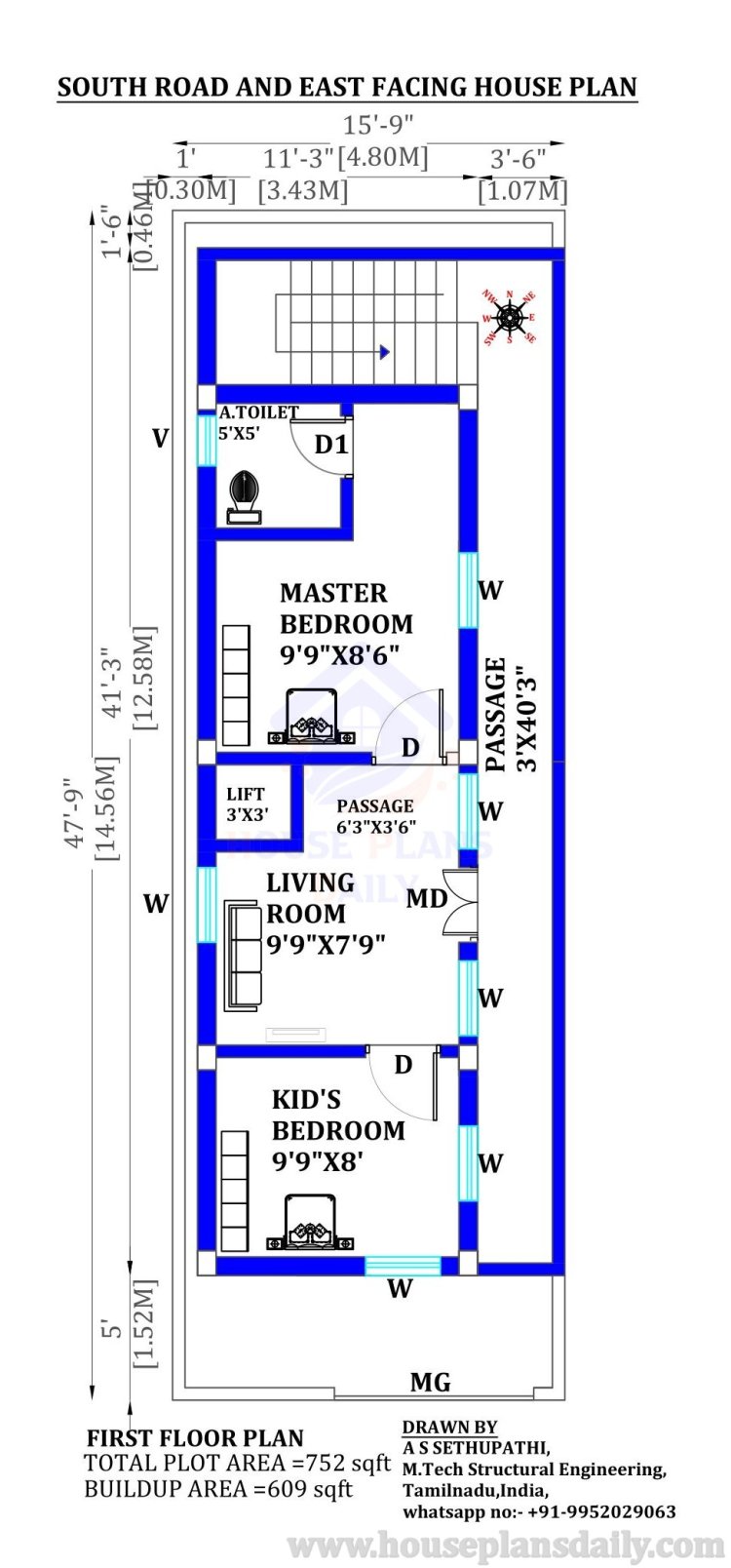 South Road East Facing House Plan | G 1 House Plan