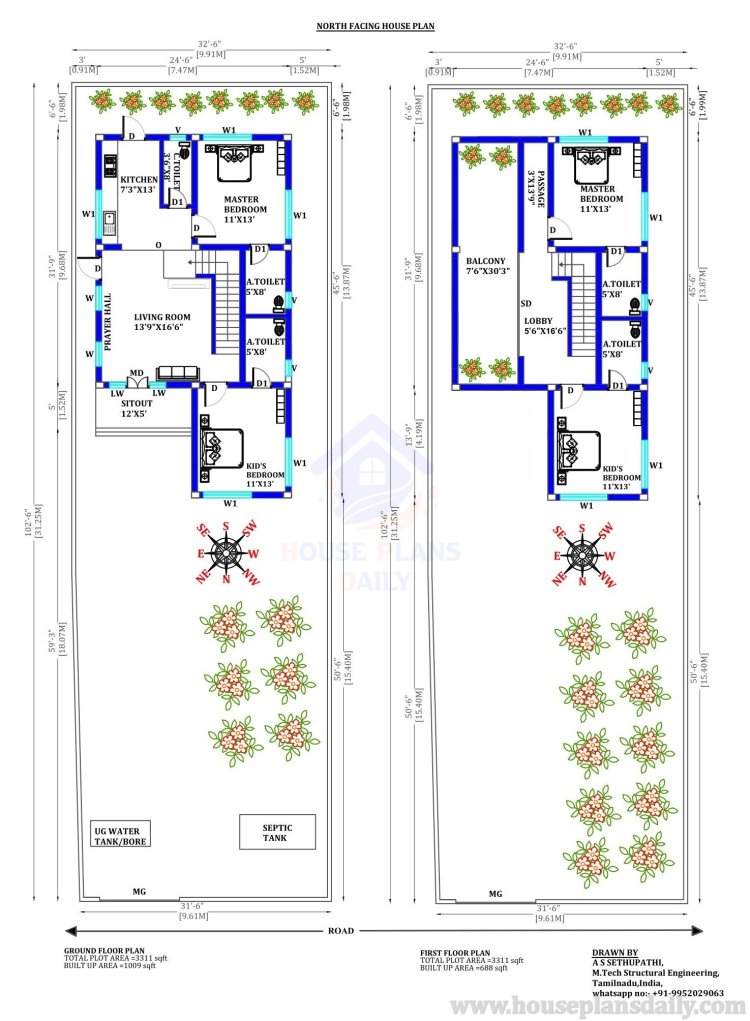 Modern House Designs | North Face Vastu House Plan