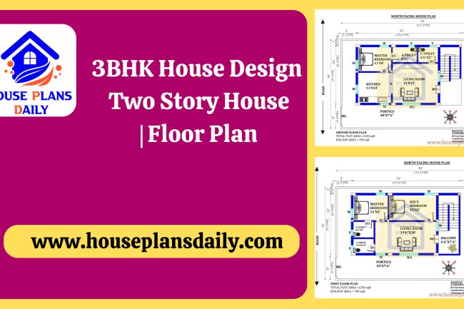 3BHK House Design | Two Story House | Floor Plan
