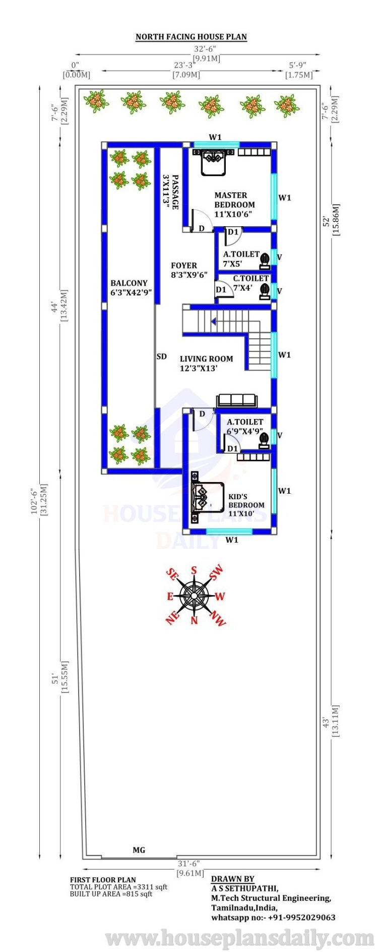 House Designs Simple | House Design Ideas | North Facing House Plan