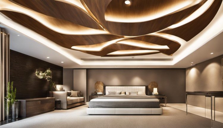 Image of a false ceiling in a beautifully designed room