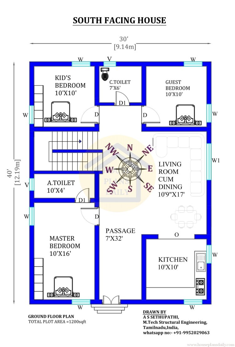 30 40 Duplex House Plan | 30x40 House Plan | House Designs