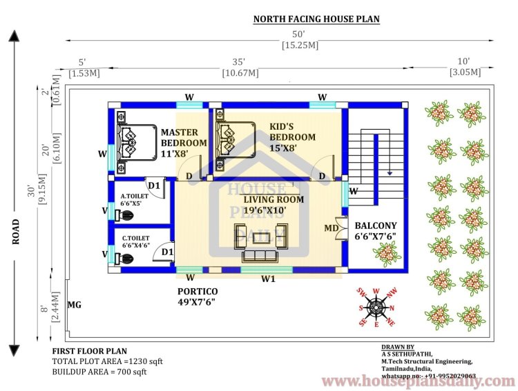 3BHK House Design | Two Story House | Floor Plan