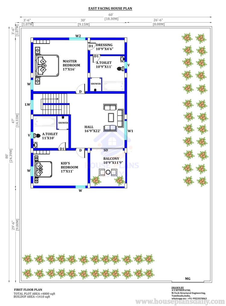 East Facing Vastu House Plans | Vastu Ke Anusar Ghar Ka Naksha