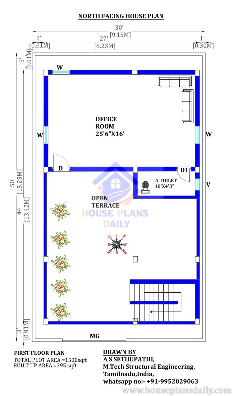 North Facing House Design As Per Vastu | 30x50 Design for the House