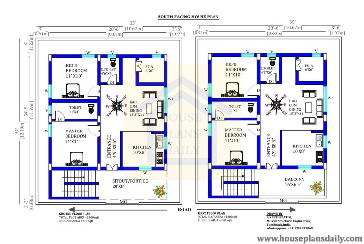 House Plan Design In Tamilnadu House Plans Daily House Designs And single-floor-house-plan-1000-sq-ft-home-appliance