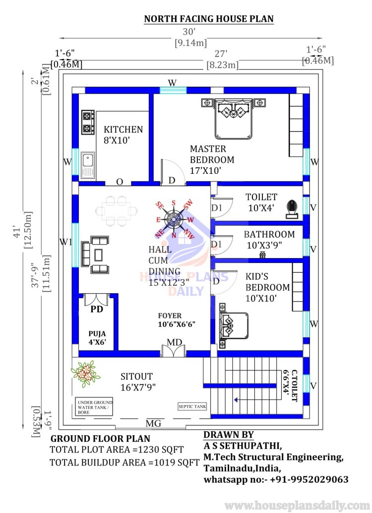 2BHK House Plan | House Plans Daily