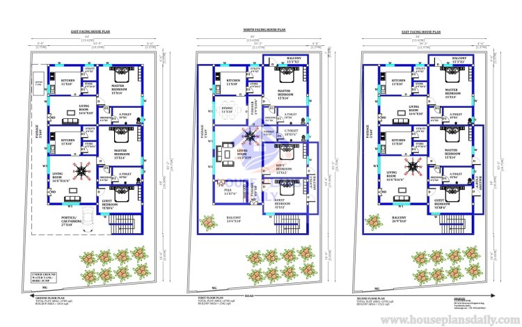 North East House | Three Story House | Rent House Plan