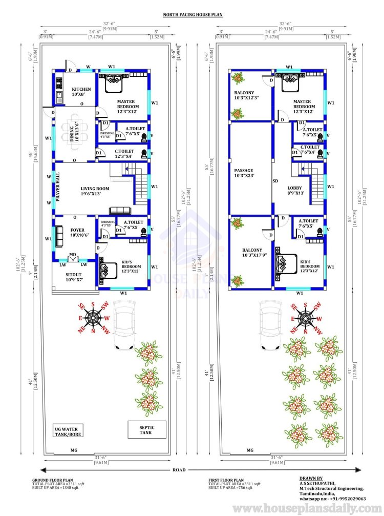 North Facing Duplex House Design | Home Design Two Floor - House Plan ...