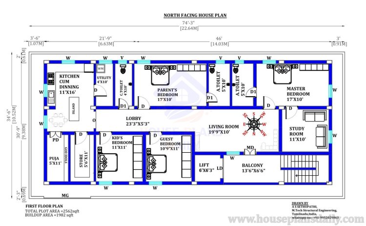 Apartment House Plan |4 Bed House | Apartment Plan