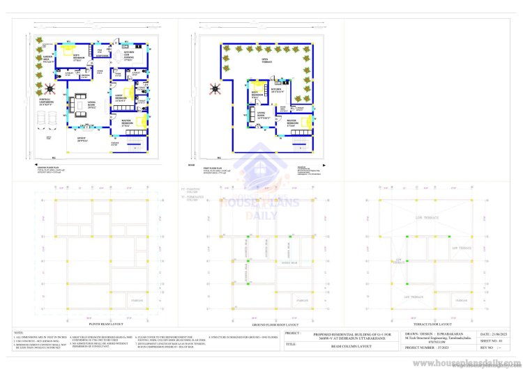 West Facing 2 storey house plan with Elevation