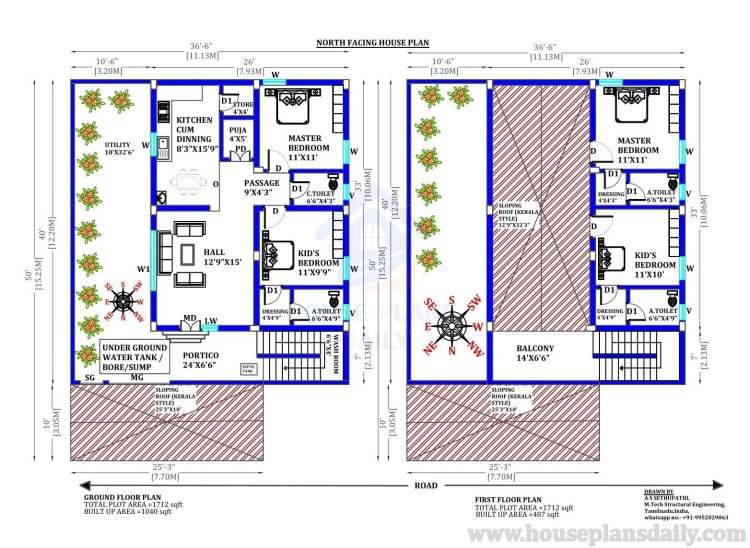 2 Story House Plans | Vastu for North Facing House | Vastu Floor Plan