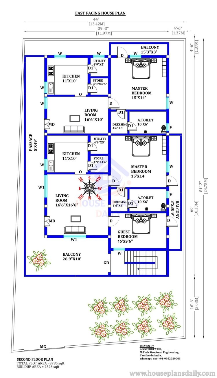 1800 Sqft House Plan | Northeast House