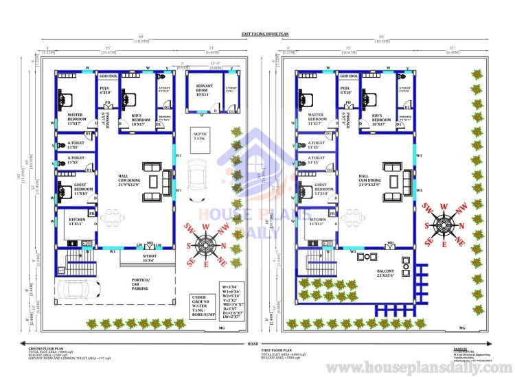 House Plan with 3 Bedrooms | Two Story House Plan