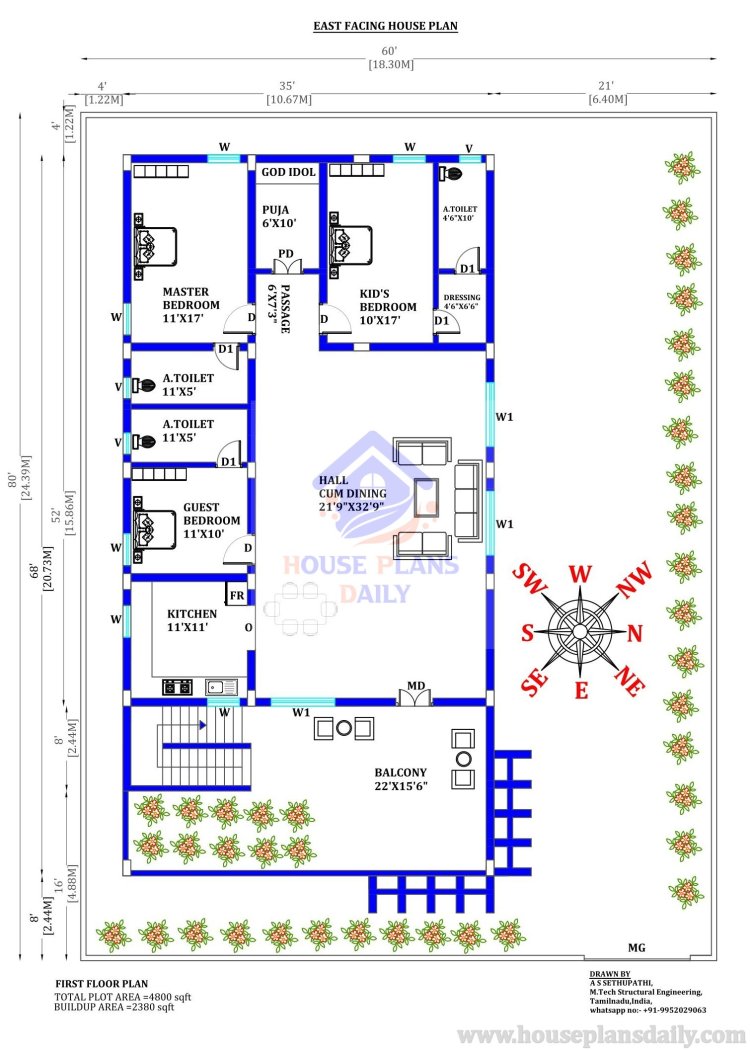 House Plan with 3 Bedrooms | Two Story House Plan