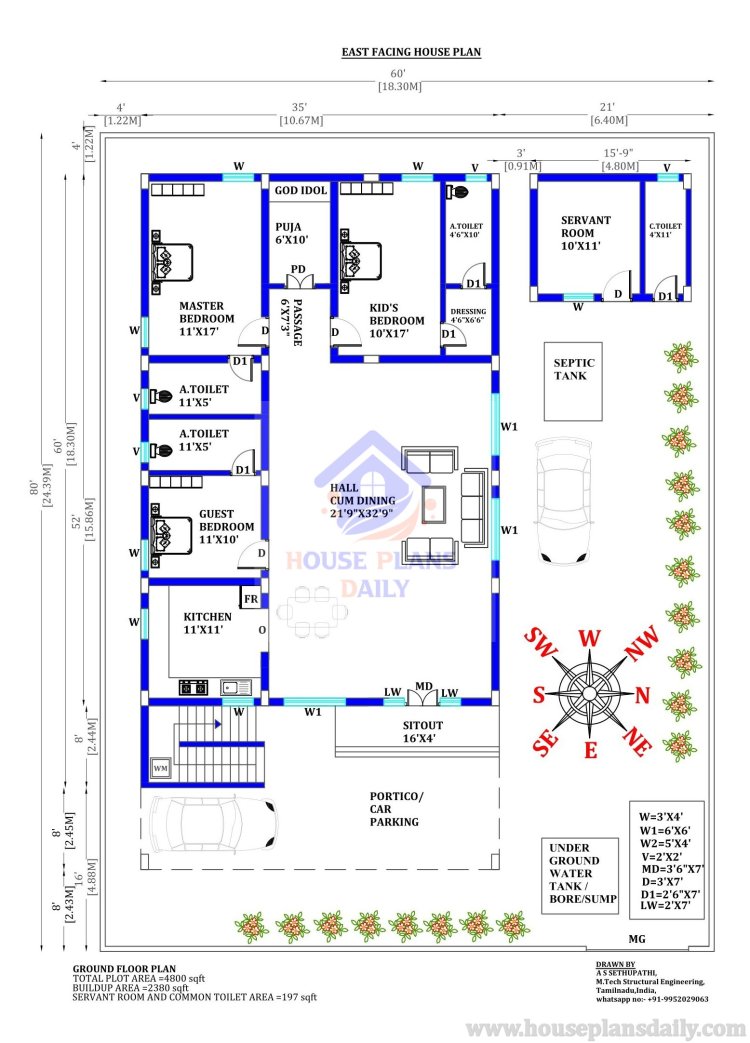 House Plan with 3 Bedrooms | Two Story House Plan