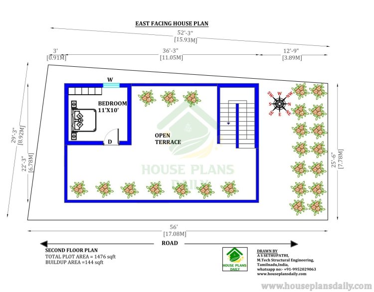 1500 Sqft House Plan | Duplex House Plan | 3 Bedroom Villa Plan