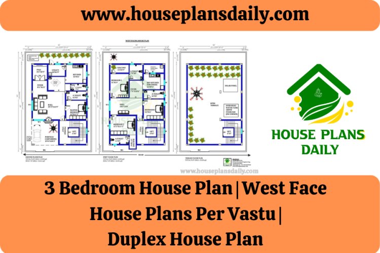 3 Bedroom House Plan | West Face House Plans Per Vastu | Duplex House Plan