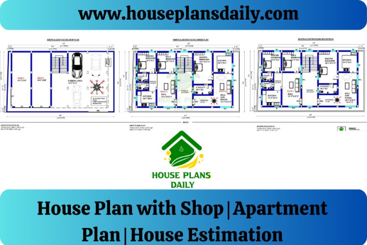 House Plan with Shop | Apartment Plan | House Estimation