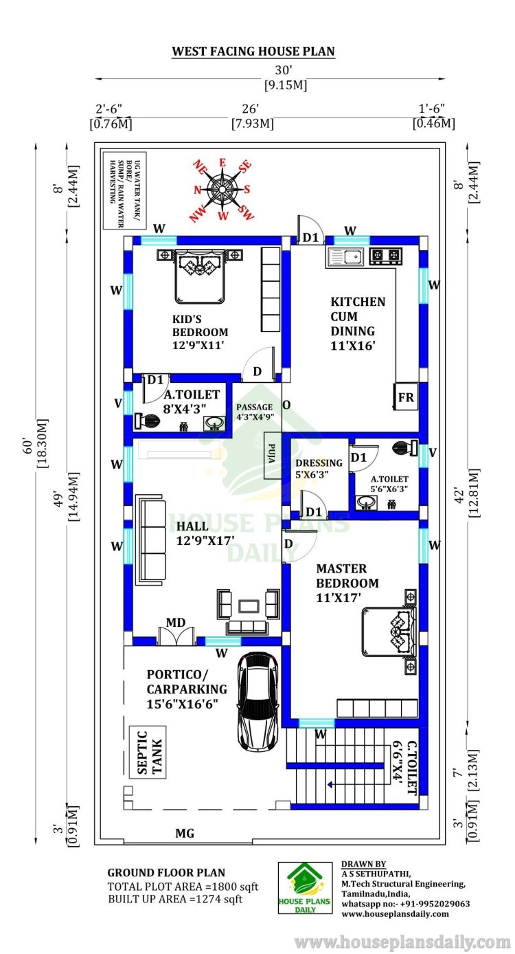 2 Bedroom House Plan | 2bhk House Plan | House Elevation