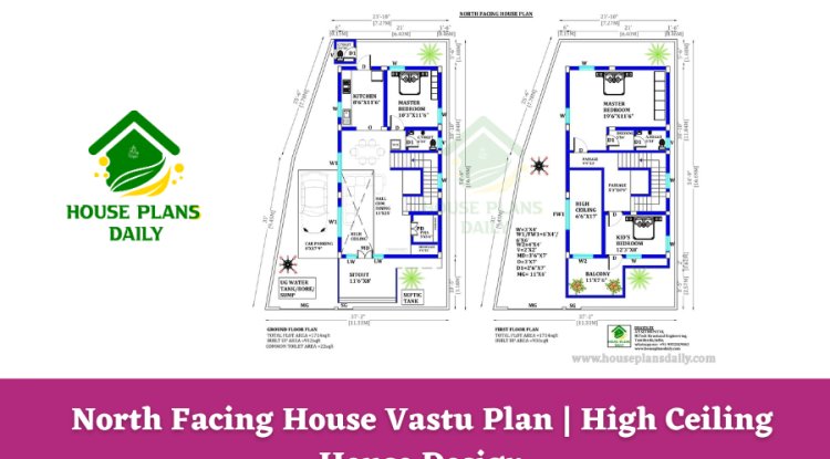 North Facing House Vastu Plan | High Ceiling House Design