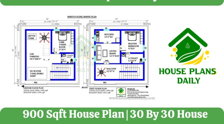 900 Sqft House Plan 30 By 30 House Plan 2bhk House Plan North Facing House Designs And 900 Sqft House Plan 30 By 30 House Plan 2bhk House Plan North Facing House Designs And