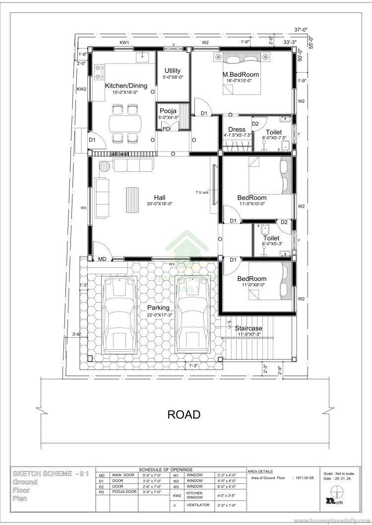 Two Storey House Design with Car Parking | Front Elevation Design