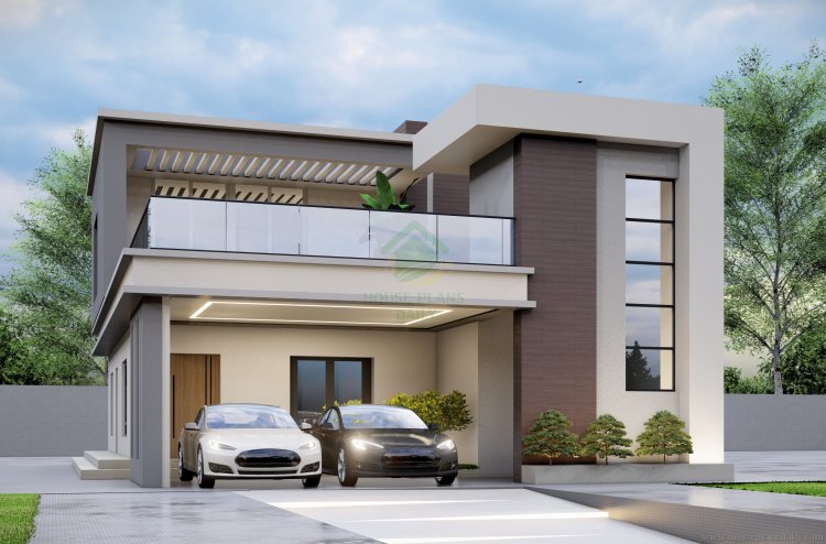 Two Storey House Design with Car Parking | Front Elevation Design