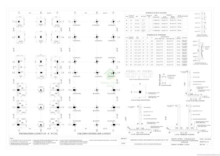 West Facing House Plan with Shop | House Structural Drawing