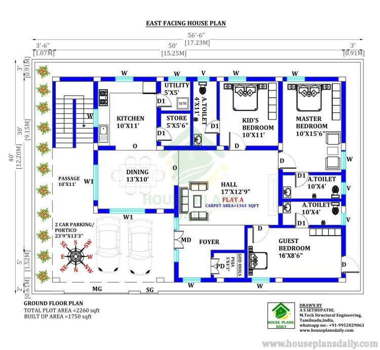 1BHK House | 2BHK House | 3BHK House | Vastu House Plan
