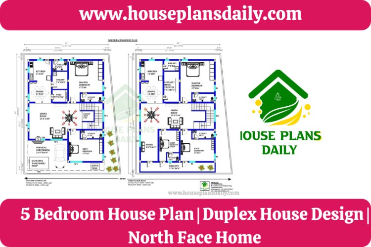 5 Bedroom House Plan | Duplex House Design | North Face Home