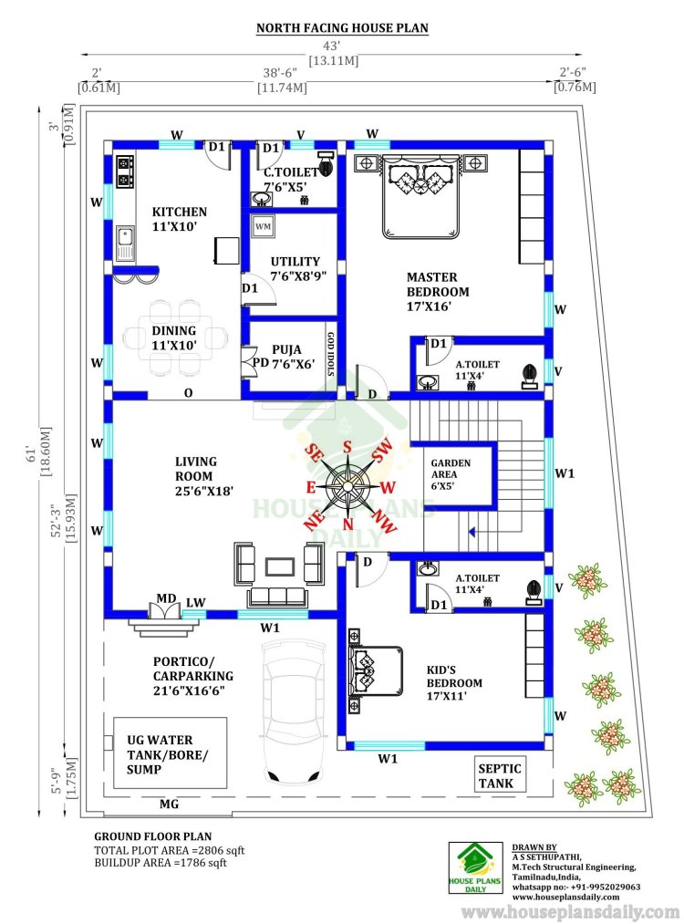 5 Bedroom House Plan | Duplex House Design | North Face Home