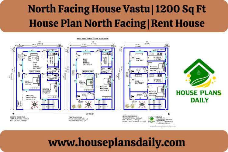 North Facing House Vastu | 1200 Sq Ft House Plan North Facing | Rent House