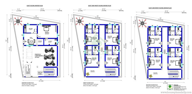 1BHK House | 1 BHK Floor Plan | East and West Facing House