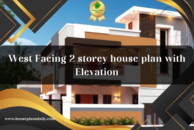 West Facing 2 storey house plan with Elevation